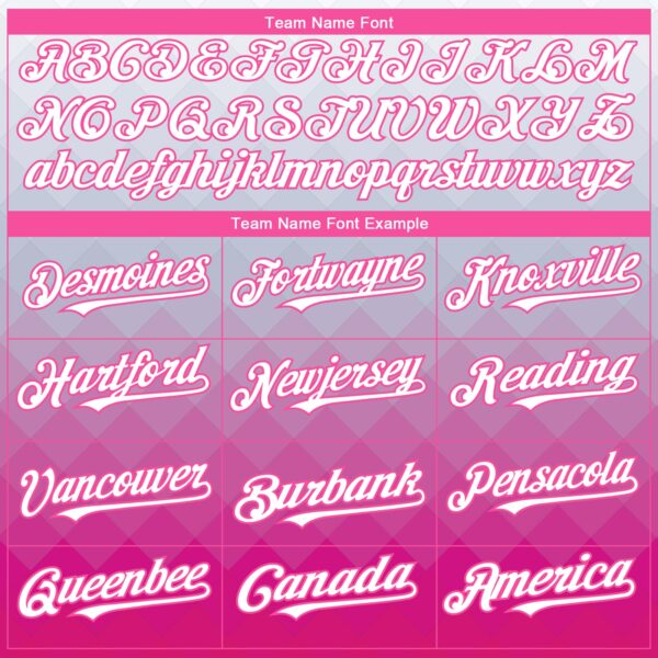 Custom Gray White-Pink 3D Pattern Design Gradient Square Shape Authentic Baseball Jersey