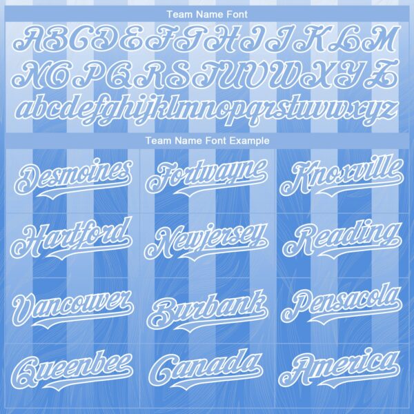 Custom White Light Blue 3D Pattern Design Stripes Authentic Baseball Jersey