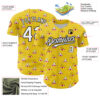 Custom Yellow White-Black 3D Pattern Design Duck Authentic Baseball Jersey