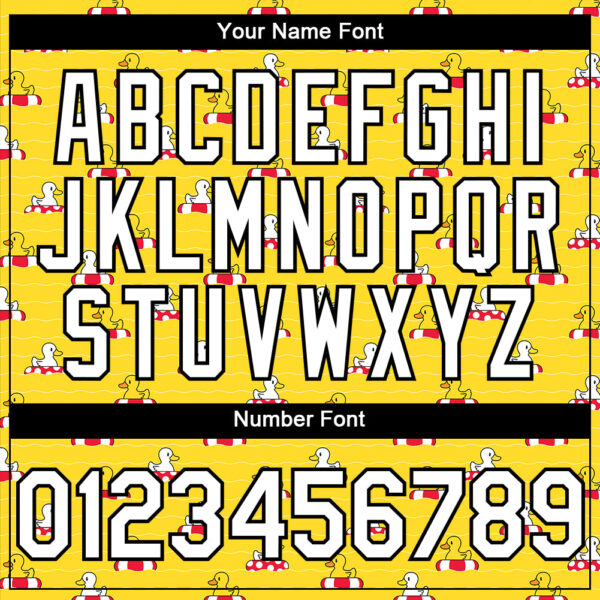 Custom Yellow White-Black 3D Pattern Design Duck Authentic Baseball Jersey