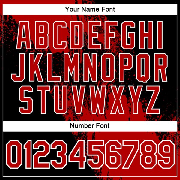 Custom Red Black-White 3D Pattern Design Abstract Brush Stroke Performance T-Shirt