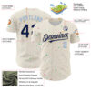 Custom Cream Navy-Light Blue 3D Pattern Design Confetti Authentic Baseball Jersey