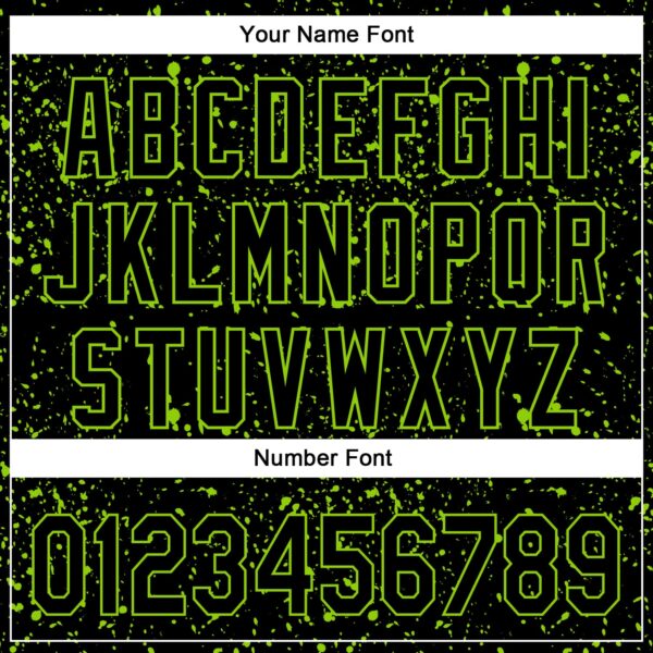 Custom Black Neon Green 3D Pattern Design Abstract Splatter Ink Authentic Baseball Jersey
