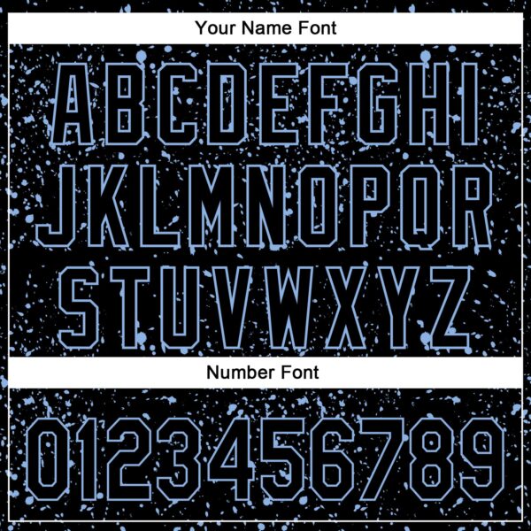 Custom Black Light Blue 3D Pattern Design Abstract Splatter Ink Authentic Baseball Jersey