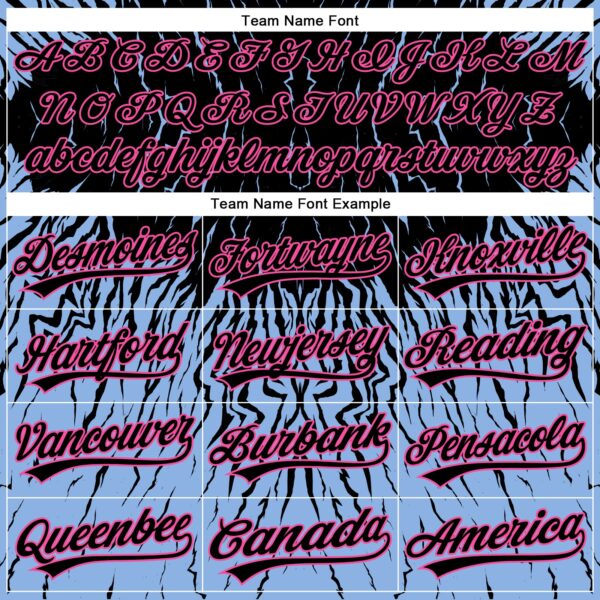 Custom Black Light Blue-Pink 3D Pattern Design Abstract Wave Authentic Baseball Jersey