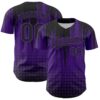 Custom Purple Black 3D Pattern Design Abstract Shape Authentic Baseball Jersey