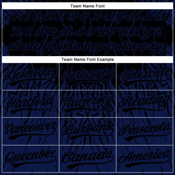 Custom Black Navy 3D Pattern Design Abstract Wave Authentic Baseball Jersey