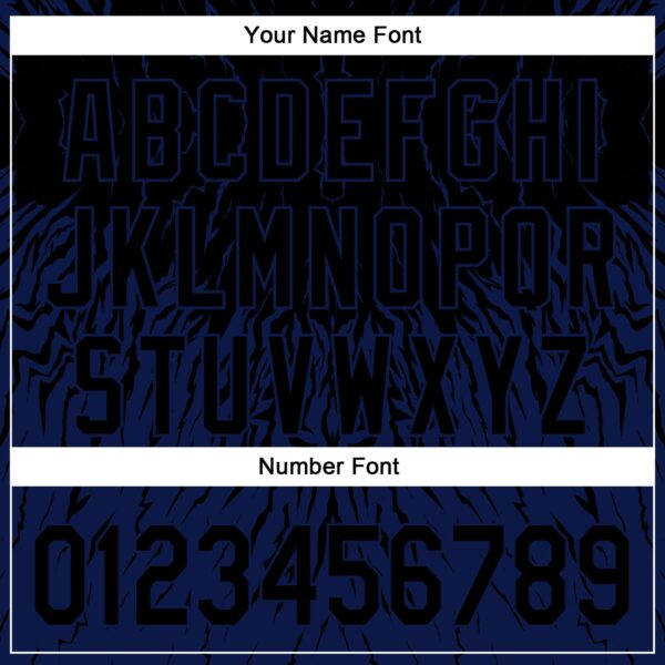 Custom Black Navy 3D Pattern Design Abstract Wave Authentic Baseball Jersey