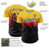 Custom Yellow Black-White 3D Pattern Design Abstract Shape Authentic Baseball Jersey