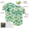 Custom White Kelly Green 3D Pattern Design Animal Butterfly Authentic Baseball Jersey