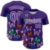 Custom Purple White 3D Pattern Design Animal Butterfly Authentic Baseball Jersey