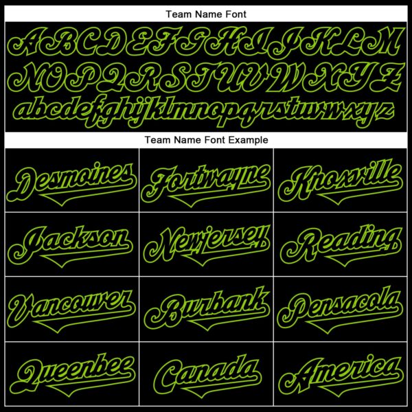 Custom Black Neon Green 3D Pattern Design Rave Monster Authentic Baseball Jersey