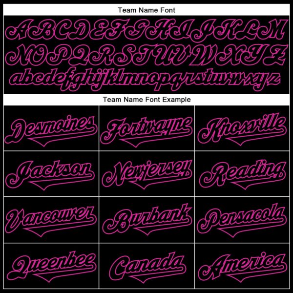 Custom Black Deep Pink 3D Pattern Design Rave Monster Authentic Baseball Jersey
