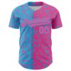 Custom Pink Sky Blue 3D Pattern Design Rave Halloween Pumpkin Authentic Baseball Jersey