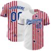 Custom White Royal Red-US Navy Blue 3D American Flag Stars Authentic Baseball Jersey