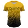 Custom Yellow Black 3D Pattern Design Gradient Style Irregular Shape Authentic Baseball Jersey