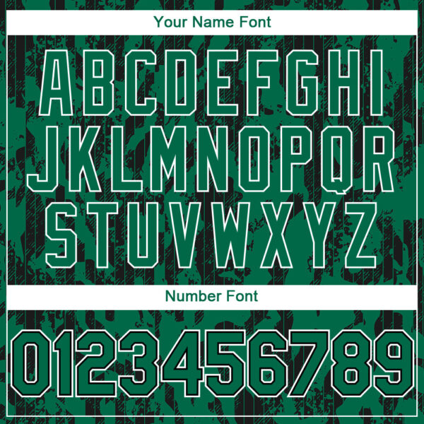 Custom Kelly Green Black-White 3D Pattern Design Abstract Fluid Authentic Baseball Jersey