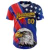 Custom Royal Gold Navy-Red 3D American Flag Eagle And Star Authentic Baseball Jersey