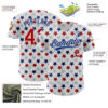 Custom White Red-Royal 3D Pattern Design Star Authentic Baseball Jersey