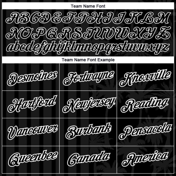 Custom Black White 3D Pattern Design Hawaii Palm Trees Performance T-Shirt