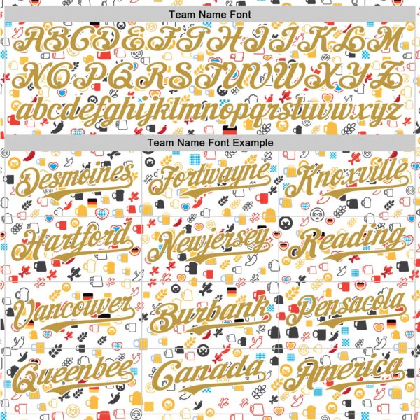 Custom White Old Gold 3D Pattern Design Beer Festival Authentic Baseball Jersey