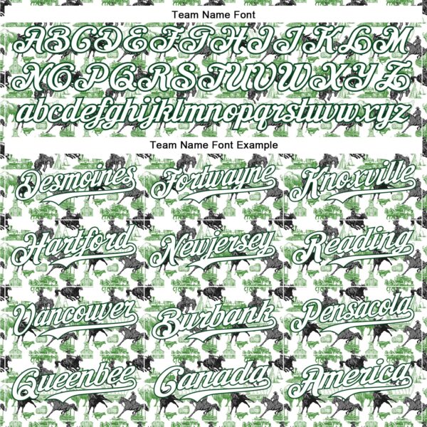 Custom White Green 3D Pattern Design Rodeo Cowboy Authentic Baseball Jersey