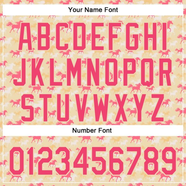 Custom Cream Neon Pink 3D Pattern Design Animal Horse Authentic Baseball Jersey