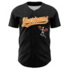 Custom Black Bay Orange-White 3D Halloween Authentic Baseball Jersey