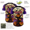 Custom Purple Bay Orange 3D Halloween Authentic Baseball Jersey