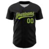 Custom Black Neon Green-Purple 3D Halloween Authentic Baseball Jersey