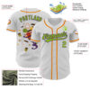 Custom White Neon Green Purple Gold-Red 3D Halloween Authentic Baseball Jersey