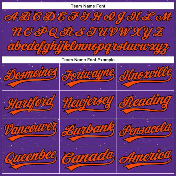 Custom Purple Orange-Black 3D Halloween Authentic Baseball Jersey