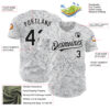 Custom Camo Black-White 3D Arctic Camouflage Authentic Baseball Jersey