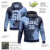 Custom Stitched Navy Light Blue-White 3D Pattern Design Abstract Brush Stroke Sports Pullover Sweatshirt Hoodie