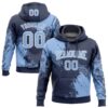 Custom Stitched Navy Light Blue-White 3D Pattern Design Abstract Brush Stroke Sports Pullover Sweatshirt Hoodie