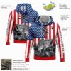 Custom Red US Navy Blue-Black 3D American Flag And Largemouth Bass Fish Fishing Sports Pullover Sweatshirt Hoodie
