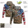 Custom Camo Black-White 3D American Flag Hunting Sports Pullover Sweatshirt Hoodie