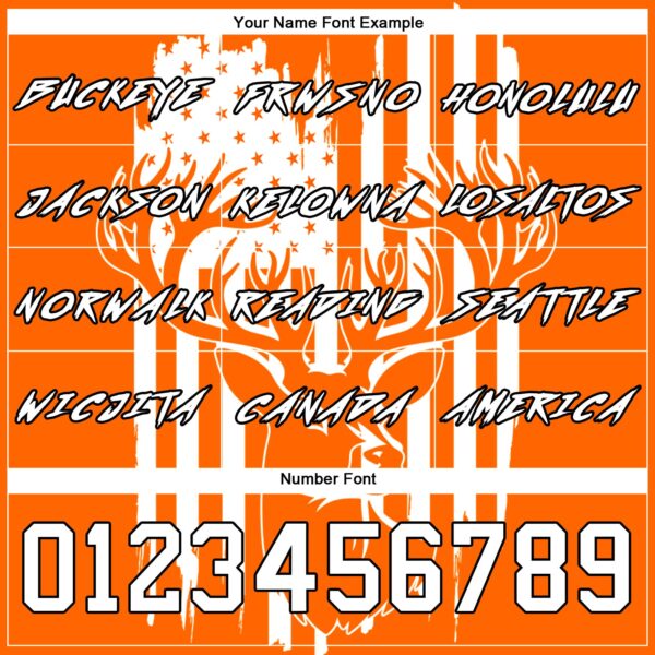 Custom Bay Orange White-Black 3D American Flag And Deer Hunting Sports Pullover Sweatshirt Hoodie