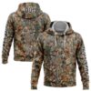Custom Camo Black-White 3D Deer Hunting Sports Pullover Sweatshirt Hoodie