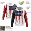 Custom Navy Red-Black 3D American Flag And Hunting Tools Sports Pullover Sweatshirt Hoodie