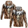 Custom Camo White-Black 3D Gun Hunter Deer Hunting Sports Pullover Sweatshirt Hoodie