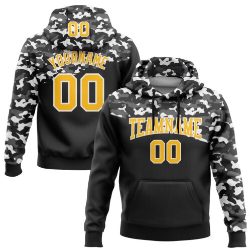 3DPattern5972 Custom Stitched Camo Gold Black-Steel Gray 3D Sports Pullover Sweatshirt Salute To Service Hoodie