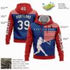 Custom Red US Navy Blue-Black 3D USA Flag Sports Pullover Sweatshirt Hoodie