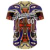 Custom Dark Purple White-Black 3D Pattern Design Black History Month Authentic Baseball Jersey