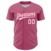 Custom Pink White-Neon Pink 3D Love Heart Valentine's Day Authentic Baseball Jersey