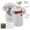 Custom White Red-Black 3D Funny Christmas Authentic Baseball Jersey