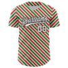 Custom White Black Red-Kelly Green 3D Funny Christmas Authentic Baseball Jersey