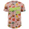 Custom Medium Pink Neon Green-White 3D Funny Christmas Authentic Baseball Jersey