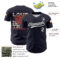 Custom Navy White-Black 3D Love Heart Valentine's Day Authentic Baseball Jersey