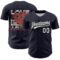 Custom Navy White-Black 3D Love Heart Valentine's Day Authentic Baseball Jersey